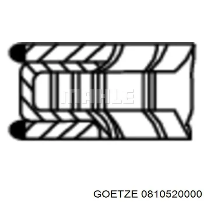 Купить 0810520000 Goetze Комплект поршневых колец на 1 цилиндр, стандарт