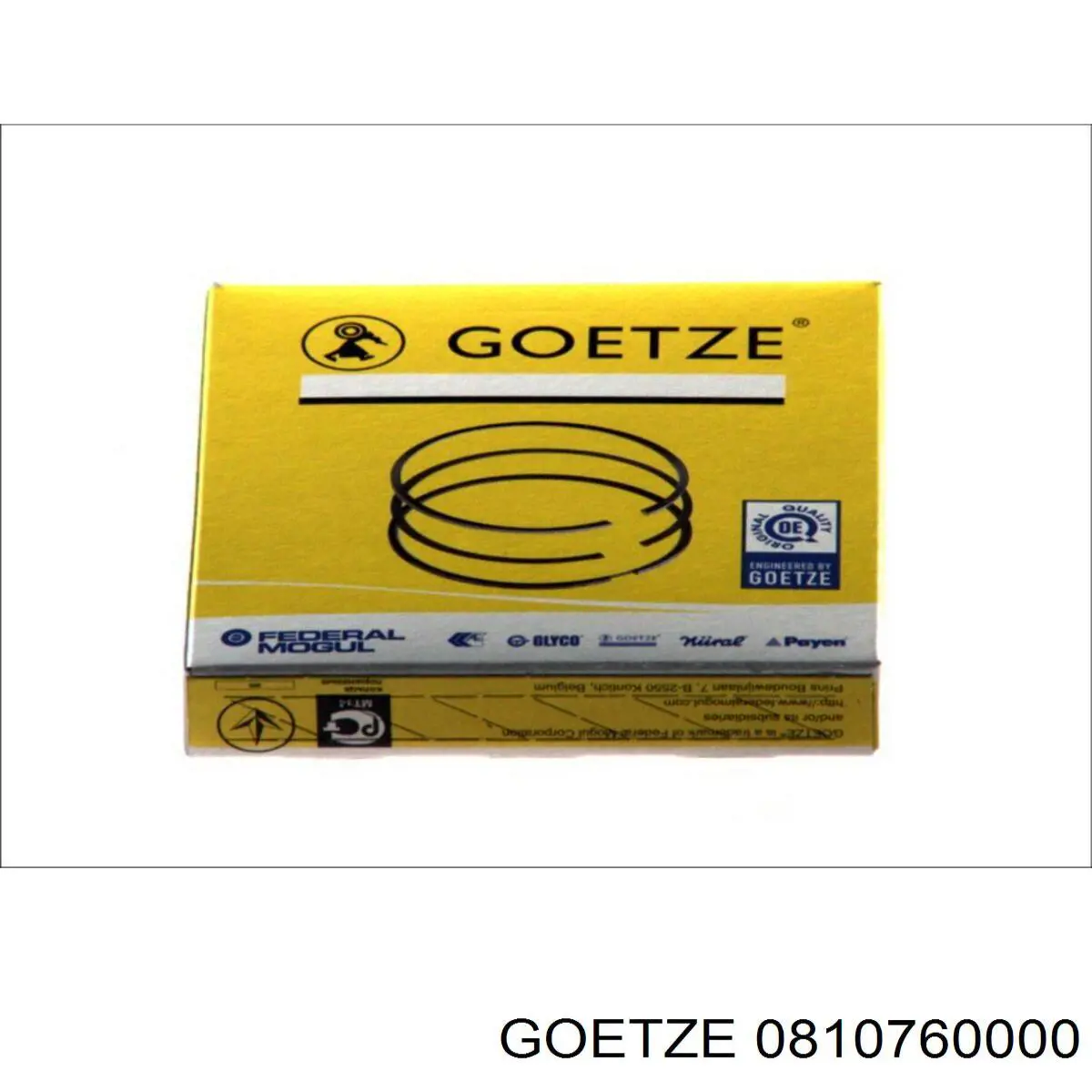 08-107600-00 Goetze кольца поршневые на 1 цилиндр, std.