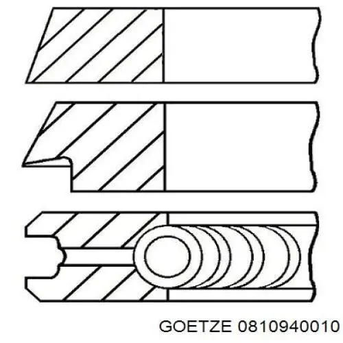 08-109400-10 Goetze кольца поршневые на 1 цилиндр, std.