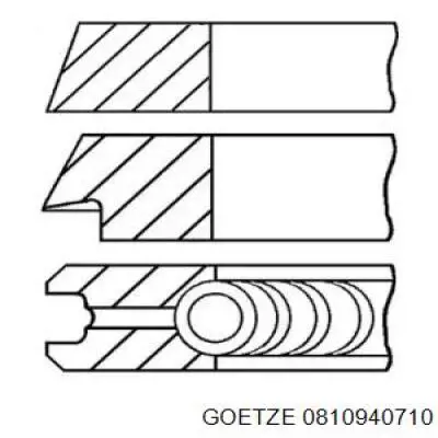 Juego de aros de pistón para 1 cilindro, cota de reparación +0,50 mm 0810940710 Goetze