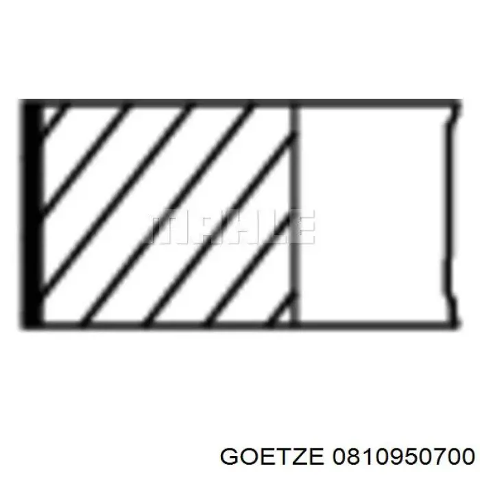 08-109507-00 Goetze кольца поршневые на 1 цилиндр, 2-й ремонт (+0,50)