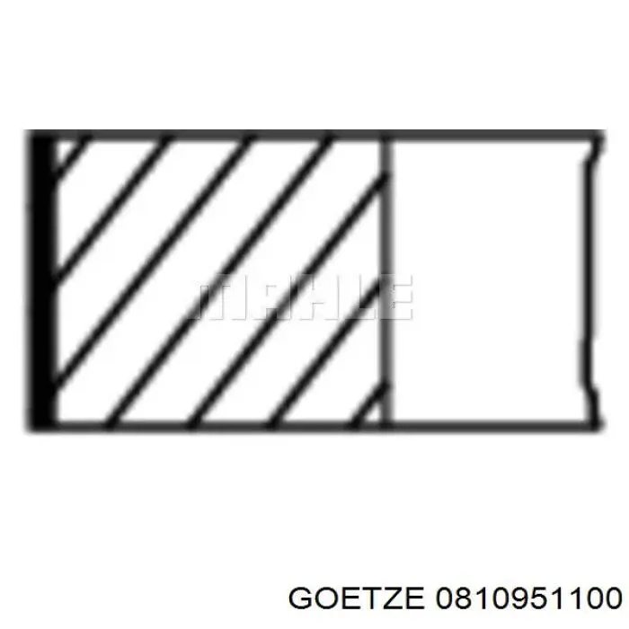 Кольца поршневые на 1 цилиндр, 4-й ремонт (+1,00) Goetze 0810951100