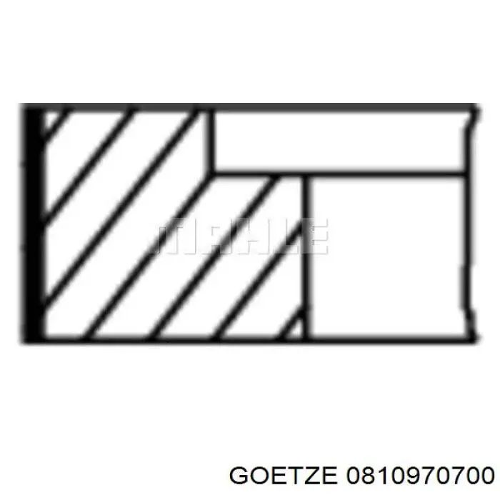 Кільця поршневі на 1 циліндр, 2-й ремонт (+0,50) 0810970700 Goetze