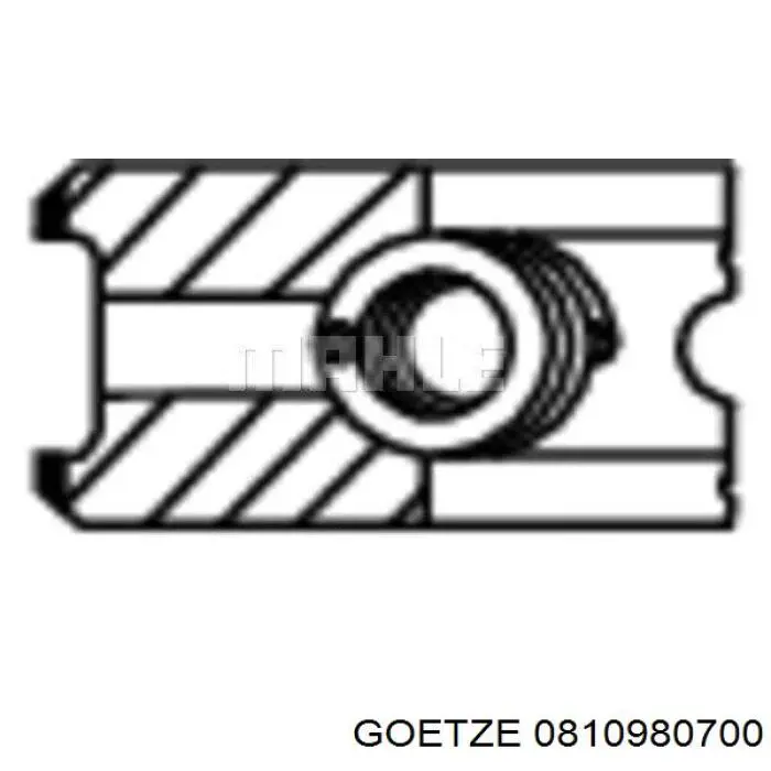 08-109807-00 Goetze кольца поршневые на 1 цилиндр, 2-й ремонт (+0,50)