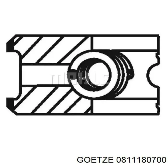 08-111807-00 Goetze anéis do pistão para 1 cilindro, 2ª reparação ( + 0,50)