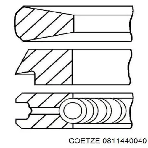 08-114400-40 Goetze кольца поршневые на 1 цилиндр, std.