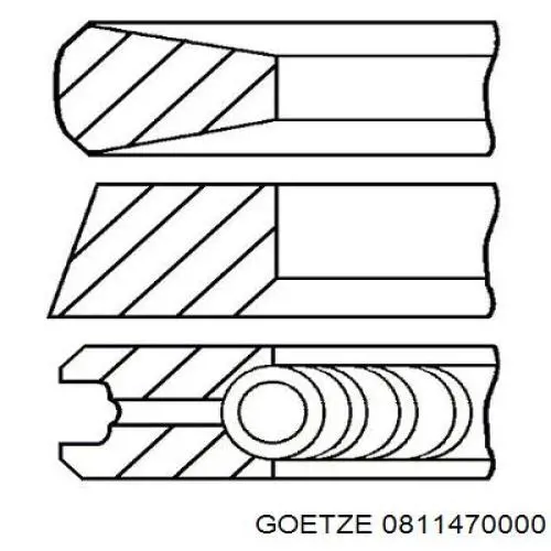 08-114700-00 Goetze кольца поршневые на 1 цилиндр, std.