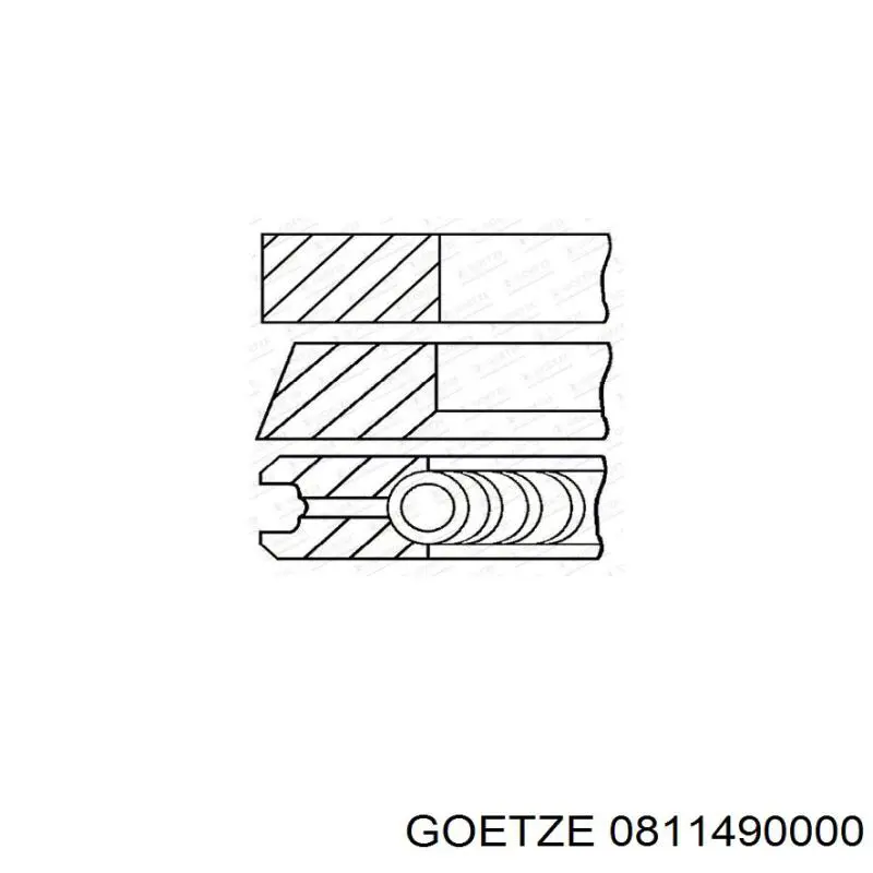 Кільця поршневі на 1 циліндр, STD. 0811490000 Goetze