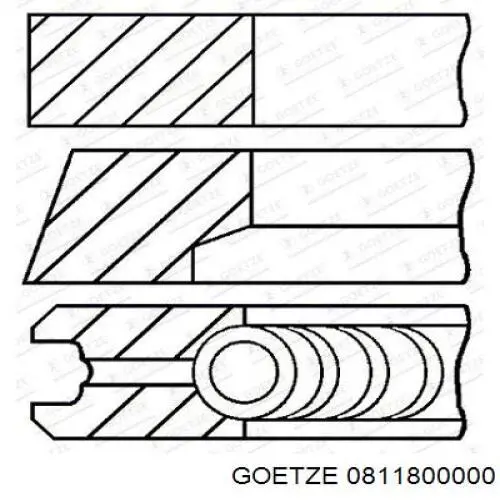 08-118000-00 Goetze anéis do pistão para 1 cilindro, std.