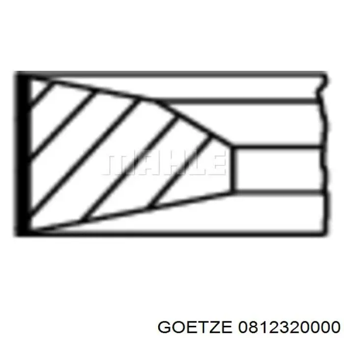 Комплект поршневых колец на 1 цилиндр, стандарт 0812320000 Goetze