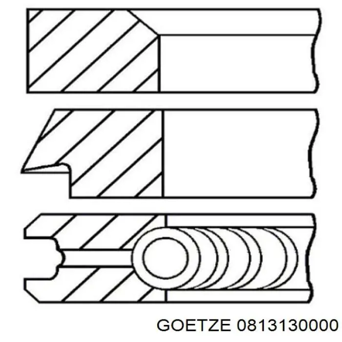 Купить 0813130000 Goetze Комплект поршневых колец на 1 цилиндр, стандарт