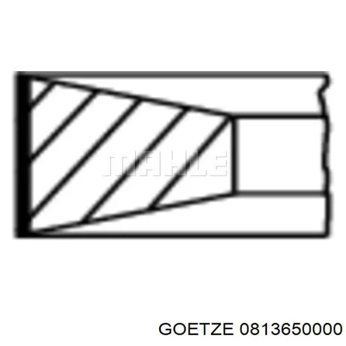 Комплект поршневых колец на 1 цилиндр, стандарт 0813650000 Goetze