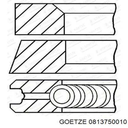 08-137500-10 Goetze кольца поршневые на 1 цилиндр, std.