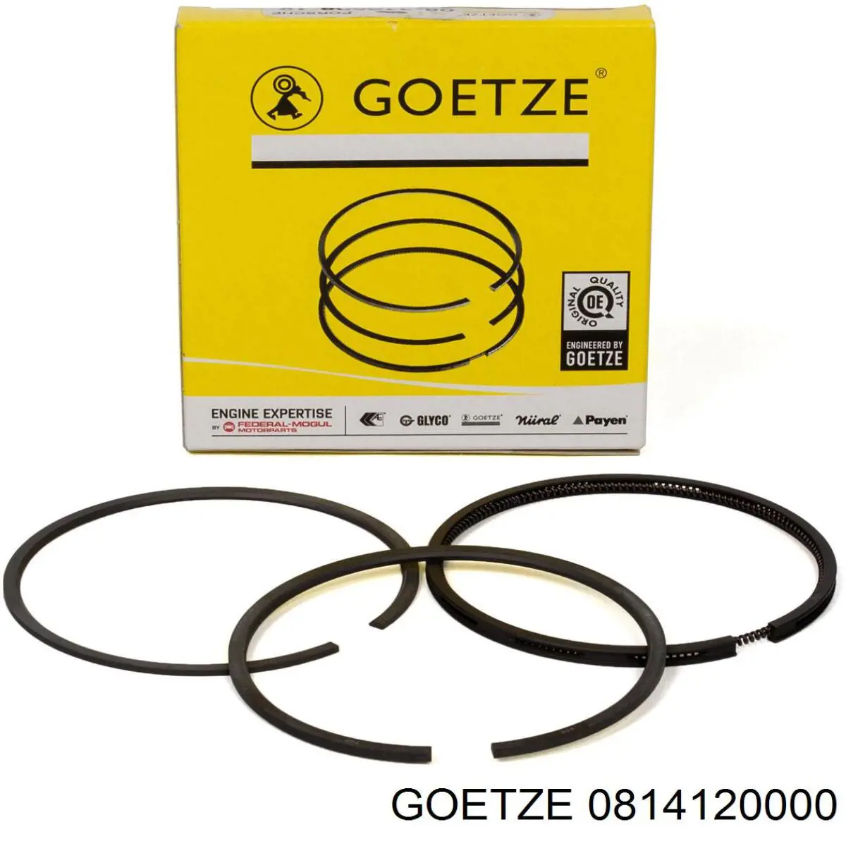 Купить 0814120000 Goetze Комплект поршневых колец на 1 цилиндр, стандарт