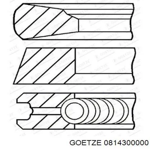 08-143000-00 Goetze anéis do pistão para 1 cilindro, std.