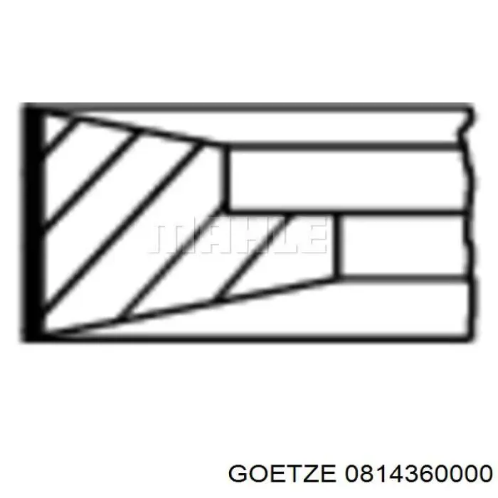 Комплект поршневых колец на 1 цилиндр, стандарт 0814360000 Goetze