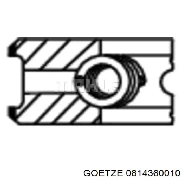 Комплект поршневых колец на 1 цилиндр, стандарт 814360000 Goetze