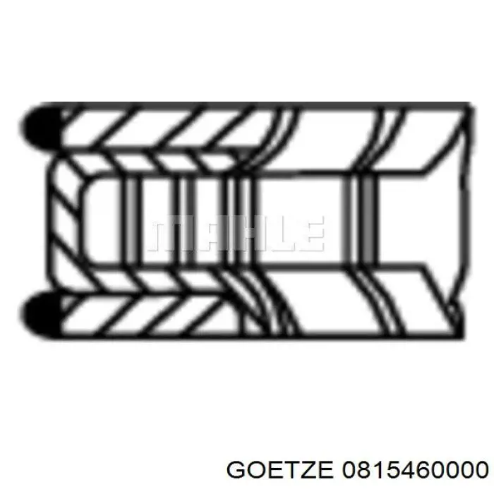 Комплект поршневых колец на 1 цилиндр, стандарт 0815460000 Goetze