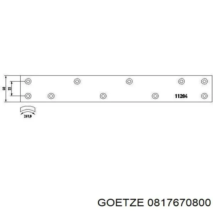 0817670800 Goetze кольца поршневые на 1 цилиндр, 2-й ремонт (+0,65)