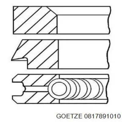 817891010 Goetze кольца поршневые на 1 цилиндр, 3-й ремонт (+0,75)