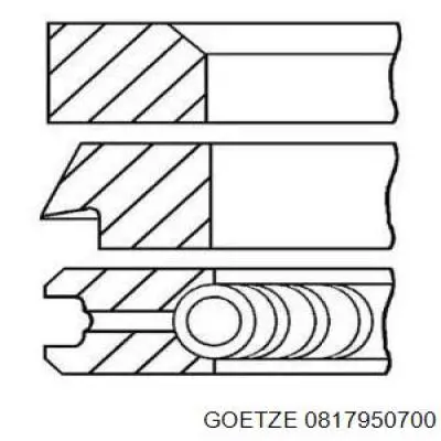 0817950700 Goetze Комплект поршневых колец на 1 цилиндр, 2-й ремонт (+0,50)