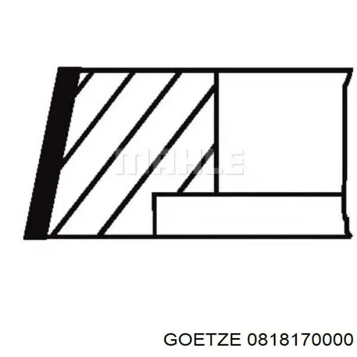 Комплект поршневых колец на 1 цилиндр, стандарт 0818170000 Goetze