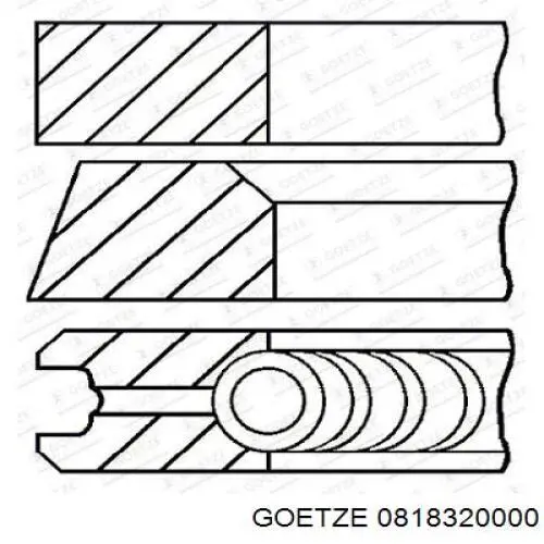 08-183200-00 Goetze кольца поршневые на 1 цилиндр, std.