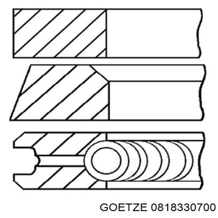 08-183307-00 Goetze кольца поршневые на 1 цилиндр, 2-й ремонт (+0,50)