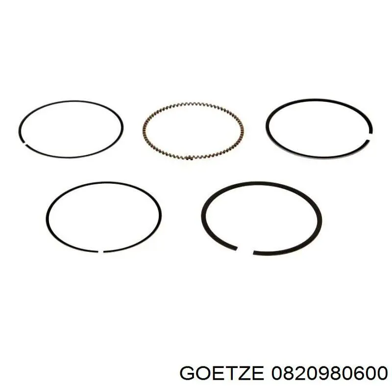 0820980600 Goetze Комплект поршневых колец на 1 цилиндр, 2-й ремонт (+0,50)