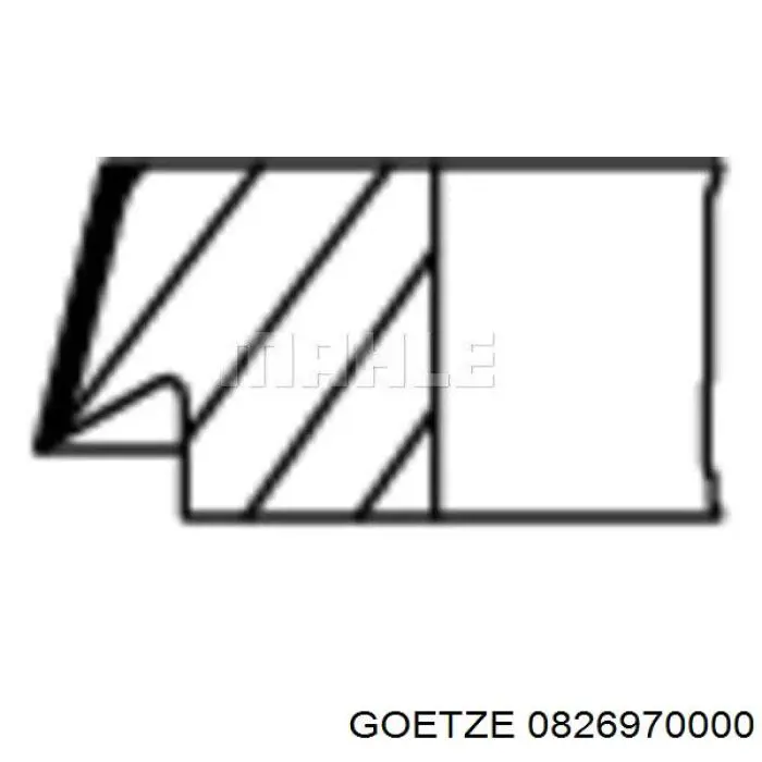 Купить 0826970000 Goetze Комплект поршневых колец на 1 цилиндр, стандарт