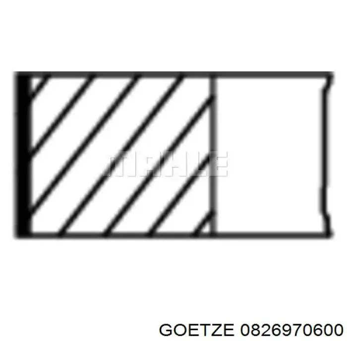 08-269706-00 Goetze кольца поршневые на 1 цилиндр, 2-й ремонт (+0,50)