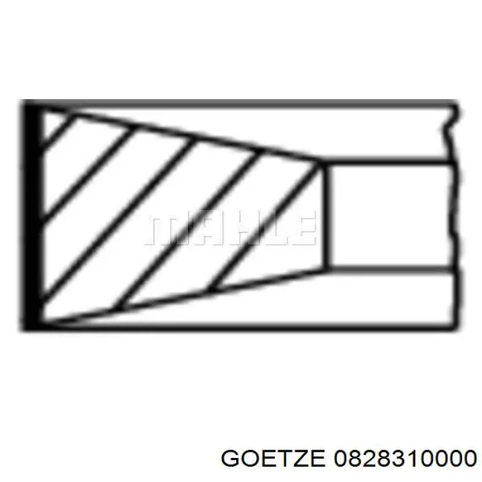 Комплект поршневых колец на 1 цилиндр, стандарт 828310000 Goetze