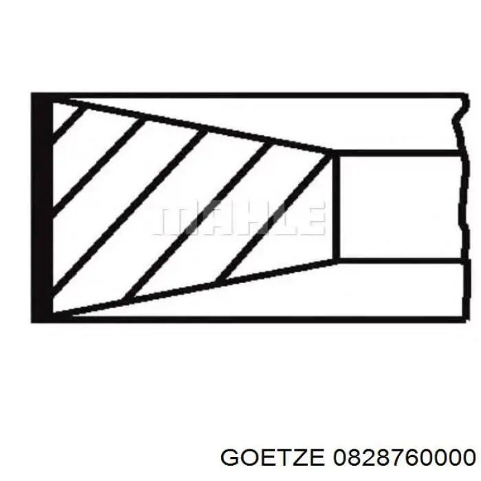 Комплект поршневых колец на 1 цилиндр, стандарт 0828760000 Goetze