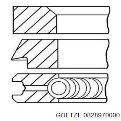 Комплект поршневых колец на 1 цилиндр, стандарт 0828970000 Goetze