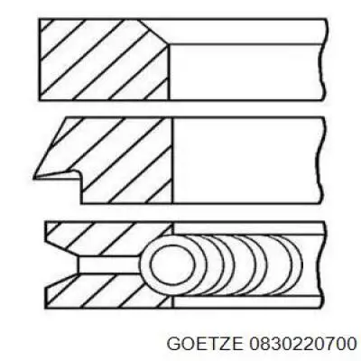 08-302207-00 Goetze кольца поршневые на 1 цилиндр, 2-й ремонт (+0,50)