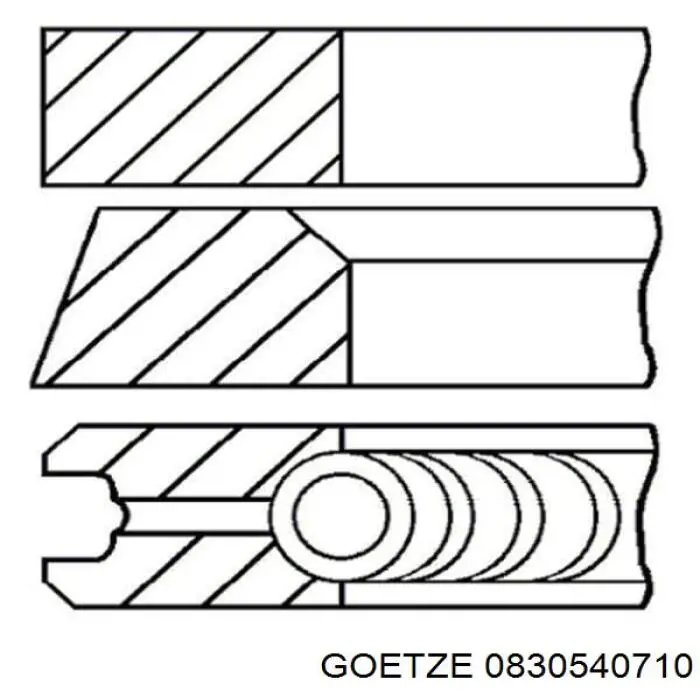 Комплект поршневых колец на 1 цилиндр, 2-й ремонт (+0,50) 0830540710 Goetze