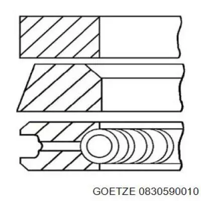 08-305900-10 Goetze кольца поршневые на 1 цилиндр, std.