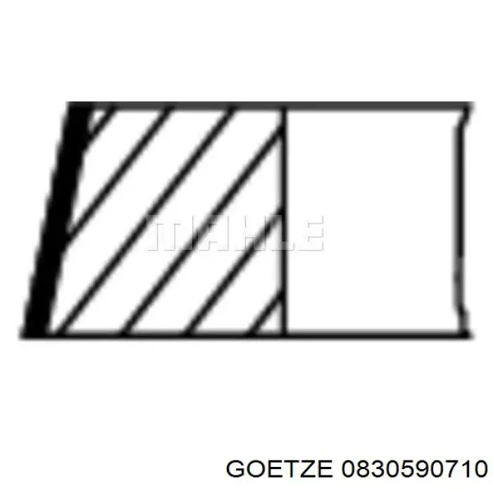 08-305907-10 Goetze кольца поршневые на 1 цилиндр, 2-й ремонт (+0,50)