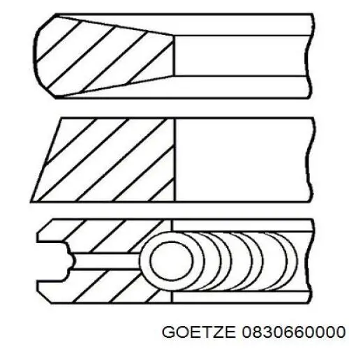 08-306600-00 Goetze кольца поршневые на 1 цилиндр, std.