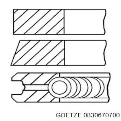 08-306707-00 Goetze кольца поршневые на 1 цилиндр, 2-й ремонт (+0,50)