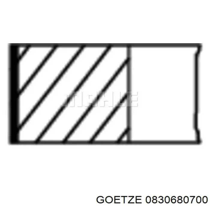 08-306807-00 Goetze кольца поршневые на 1 цилиндр, 2-й ремонт (+0,50)