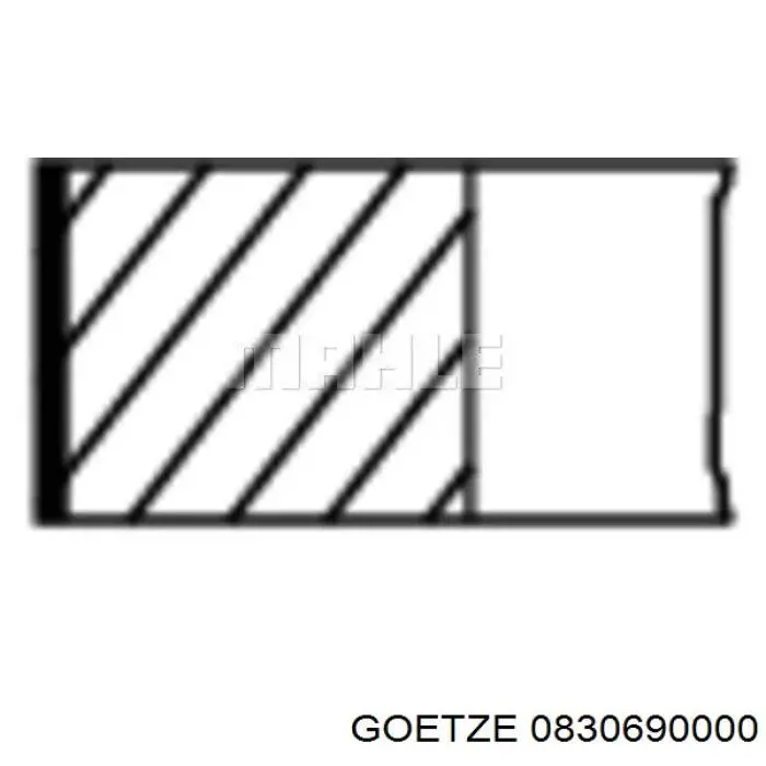 Кільця поршневі на 1 циліндр, STD. 0830690000 Goetze