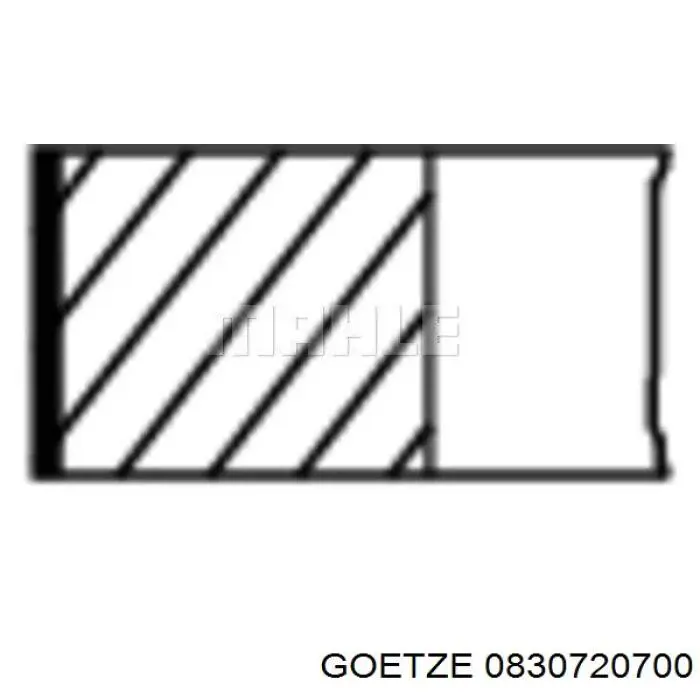 08-307207-00 Goetze кольца поршневые на 1 цилиндр, 2-й ремонт (+0,50)