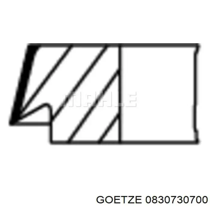 0830730700 Goetze Комплект поршневых колец на 1 цилиндр, 2-й ремонт (+0,50)
