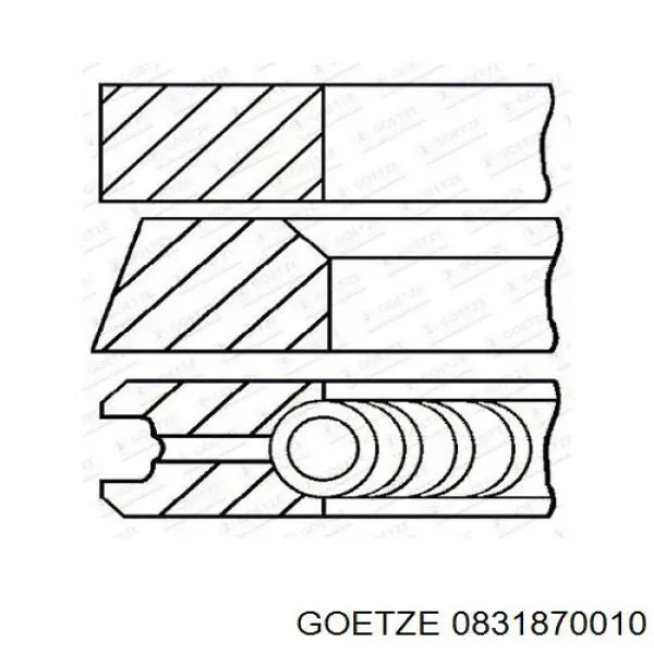 08-318700-10 Goetze anéis do pistão para 1 cilindro, std.