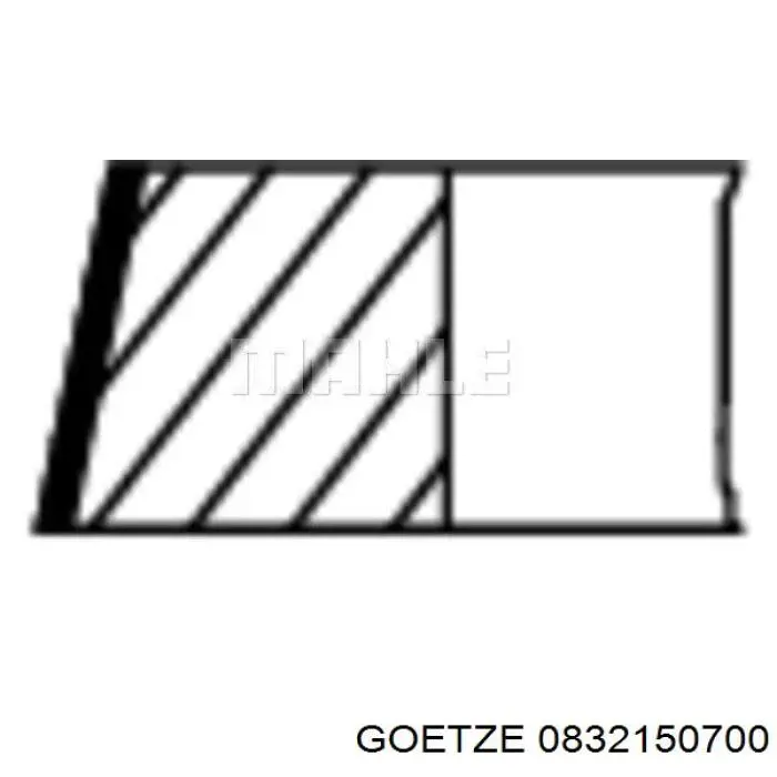 0832150700 Goetze Комплект поршневых колец на 1 цилиндр, 2-й ремонт (+0,50)