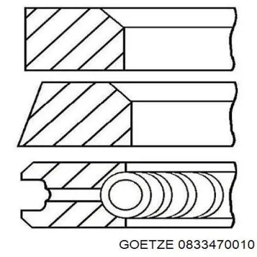 08-334700-10 Goetze кольца поршневые на 1 цилиндр, std.