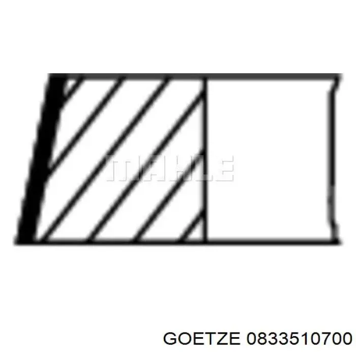 08-335107-00 Goetze кольца поршневые на 1 цилиндр, 2-й ремонт (+0,50)