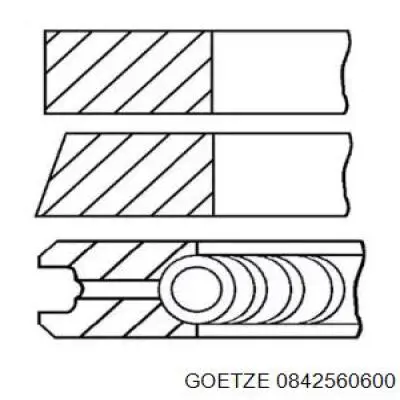 Juego de aros de pistón para 1 cilindro, cota de reparación +0,50 mm 0842560600 Goetze