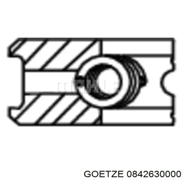 Комплект поршневых колец на 1 цилиндр, стандарт 0842630000 Goetze